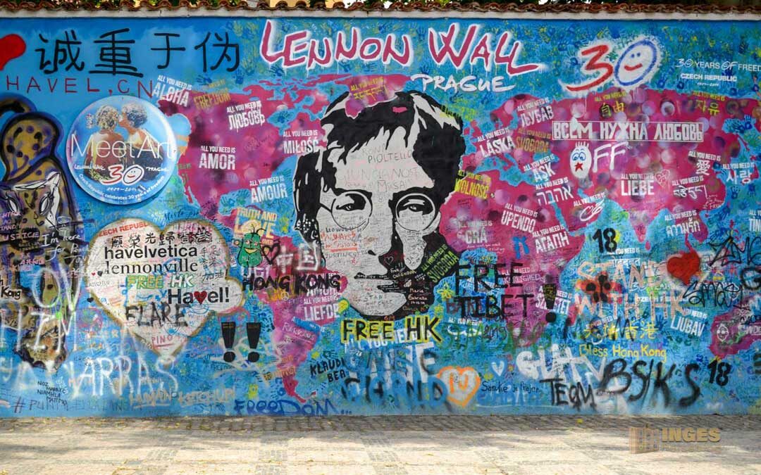 Die John Lennon Mauer auf der Prager Kleinseite