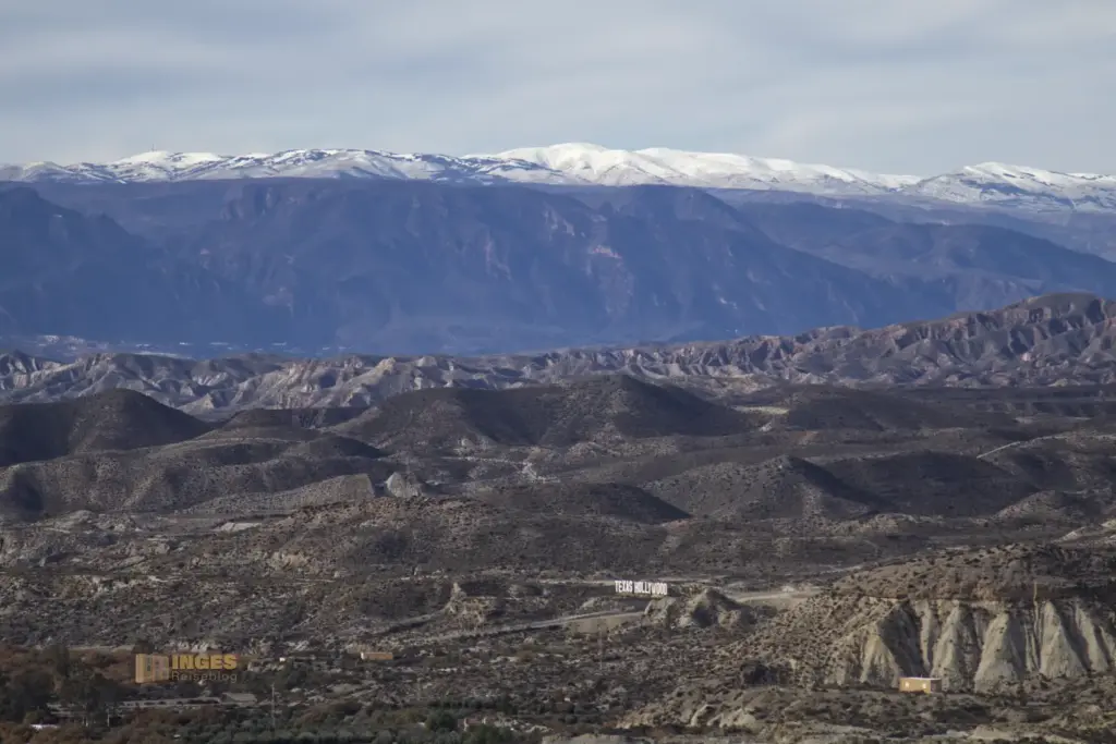 Überwintern bei Mojácar in Andalusien - Woche 1 84 ausblick von der burg von tabernas auf die wueste tabernas_1644